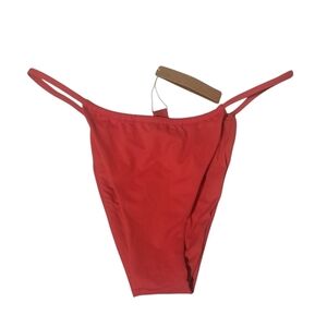 Skims Swim Bikini Bottom Panty Ruby Red Large NWT